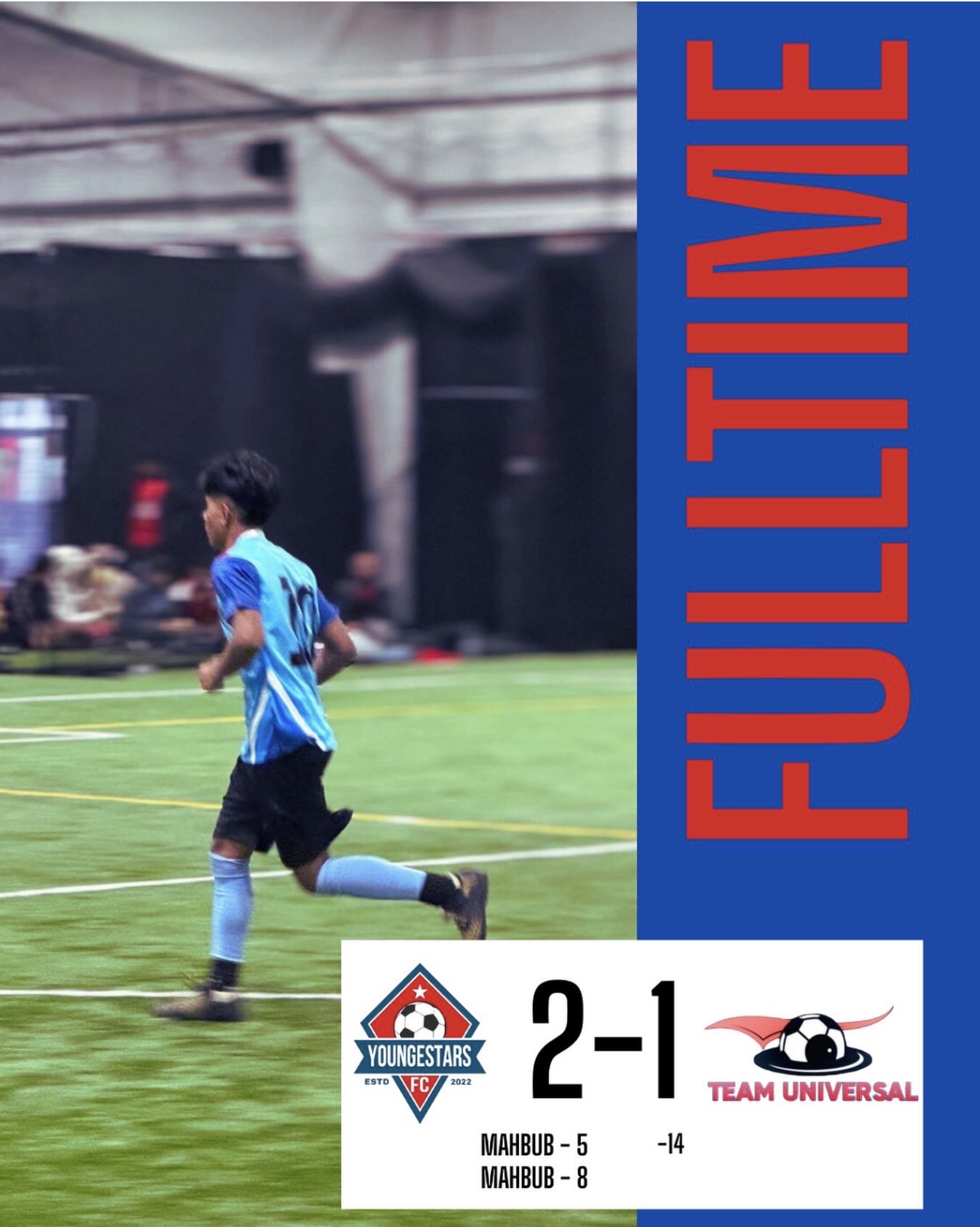 Youngstars FC 2–1 Team Universal — match result graphic